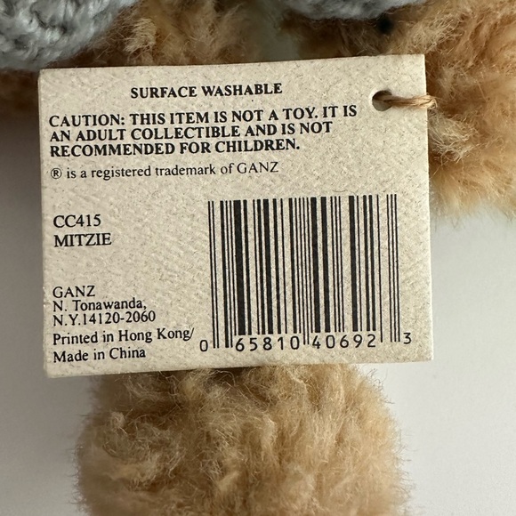 Ganz Cottage Collectibles 1998 Mitzie Bear Plush Stuffed Animal Brown 10"  Apple - Picture 4 of 6